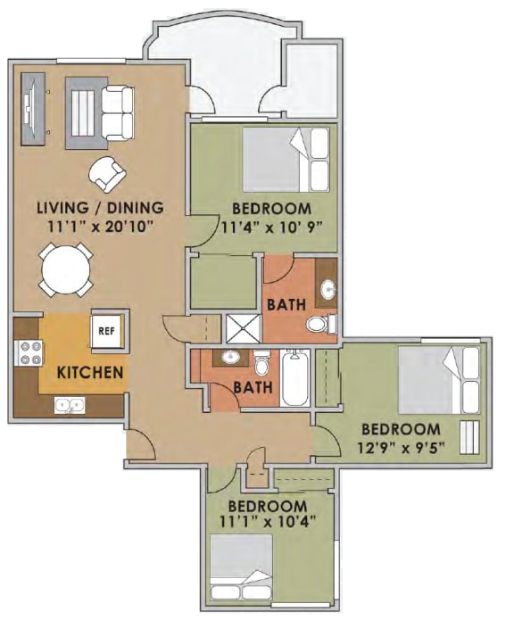 Floor Plans of Bella Vista Apartment Homes in Casa Grande, AZ